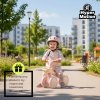 Rowerek biegowy czterokołowy dla dziecka jeździk z koszykiem TOBI MINI - HyperMotion różowy
